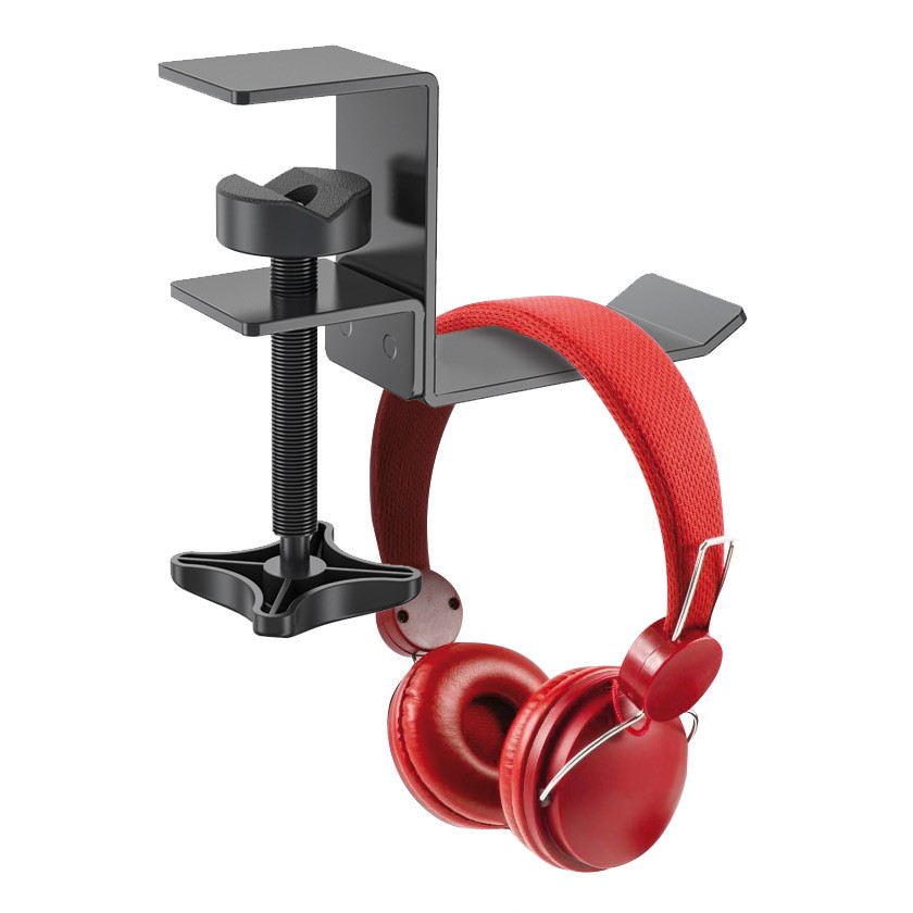 Metal Headphone Hanger with Adjustable Clamp Headphones and