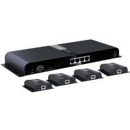 HDMI Splitter 4 way Extender with IR on cable CAT6/6a/7 up to 120m - TECHLY - IDATA EXTIP-314