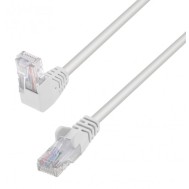Network Patch Cable 90° Angled Connector CCA Cat.5E UTP 0.25m White - Techly Professional - ICOC U5EB-0025-WLTY
