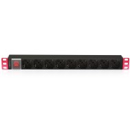 Rack 19" PDU 9 outputs with switch 1HE - TECHLY PROFESSIONAL - I-CASE STRIP-91U