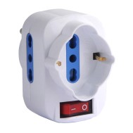 Adapter with Rotating Plug 16A - TECHLY - IUPS-PCP-2R