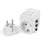 Travel Adapter 2 USB ports 2,4A White - Techly - I-TRAVEL-06TYWH