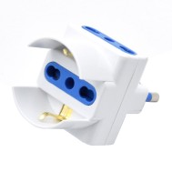 Triple Schuko Adapter-Plug 2P+E-socket 2P+E 16A - TECHLY - IPW-TRP16-2WK