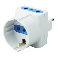 Triple Schuko Adapter - Plug 2P+E-Sockets 2P+E 10A - TECHLY - IPW-TRP10-2W