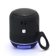 Wireless Portable Speaker with Speakerphone and LED Lights Black - Techly - ICASBL94BK