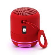 Wireless Portable Speaker with Speakerphone and LED Lights Red - TECHLY - ICASBL94RE