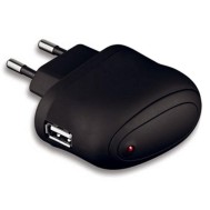Transformer from Italian Network to USB 1 A Black - TECHLY - IPW-USB-1A