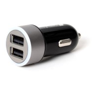 Car Charger 2p USB 5V with 4.8A output Black - TECHLY - IUSB2-CAR-ADP482