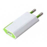 Compact Charger USB 1A European Plug White/Green - TECHLY - IPW-USB-ECWG