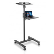 Universal Adjustable Trolley for Notebook Projector with Shelf Black - Techly - ICA-TB TPM-10
