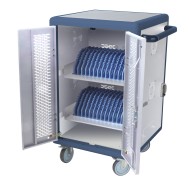 Ventilated Charging Station Trolley 30 Notebook or Smartphone White/Blue - TECHLY PROFESSIONAL - I-CABINET-30DTY