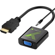Converter Cable Adapter HDMI™ to VGA 1920x1200 with 3.5" Audio - TECHLY - IDATA HDMI-VGA2A