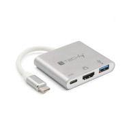 Converter Cable Adapter USB-C™ to USB 3.0, HDMI and PD - TECHLY - IADAP USB31-HDMIPTY