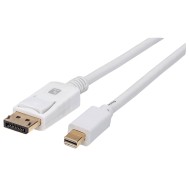 Mini DisplayPort Male to DisplayPort Male Cable 4K 60Hz 1m White - Techly - ICOC MDP-010T4K