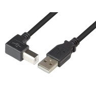 USB 2.0 Cable A Male / B Male Angled 2m - TECHLY - ICOC U-AB-20-ANG