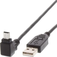 USB 2.0 Cable A Male / Mini B Male 90 ° 1.8 m Black - TECHLY - ICOC MUSB-AA-018ANG