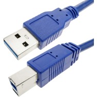 Superspeed USB 3.0 Cable A Male / B Male 0.5 m Blue - TECHLY - ICOC U3-AB-005-BL
