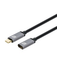 USB 3.2 Gen 2 USB-C™ M/F E-Mark Cable 1m Black - TECHLY - ICOC MUSB322-CMF-010