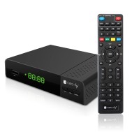 Decoder DVB-T/T2 H.265 HEVC 10bit Plastic with Display and 2 in 1 Universal Remote Control - TECHLY - IDATA TV-DT2PLB