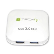 USB 3.0 Super Speed Hub 4 Ports White - TECHLY - IUSB3-HUB4-WH