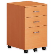 Chest with Three Drawers Desk, Beech - TECHLY - ICA-FC 09