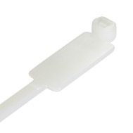 Cable Tie with Nameplate 200x4,8mm 100 pcs 13x28mm White - TECHLY - ISWT-481
