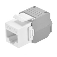 Keystone Jack RJ45 Cat.6A UTP Tool-Free Gray and White - TECHLY PROFESSIONAL - IWP-MD C6A/WWT