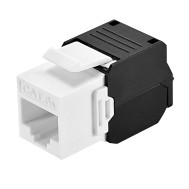 Keystone Jack RJ45 Cat.6A UTP Tool-Free Black and White - TECHLY PROFESSIONAL - IWP-MD C6A/BWT