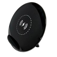 Wireless Fast Qi Stand Charger 5W with UV Coating Black - TECHLY - I-CHARGE-WRKUV-5W