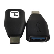 USB-C™ Male to USB-A Female Adapter Black  - TECHLY - IADAP-USB30-CMAFTY