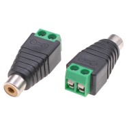 2-pin Terminal Block Connector to Female RCA Adapter - Techly - IADAP TB2T-RCAFM