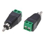 2-pin Terminal Block Connector to Male RCA Adapter - Techly - IADAP TB2T-RCAMM