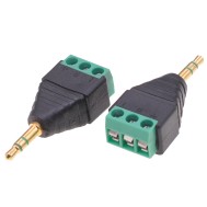 3.5mm Male Audio Connector Adapter to 3 pin Terminal Block - TECHLY - IADAP TB3T-AU35M