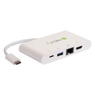 USB 3.1 type-C adapter to USB3.0 with HDMI, RJ45, type C connections - TECHLY - IADAP USB31-DOCK1