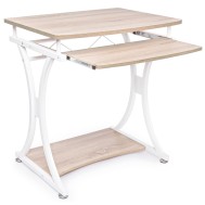 Compact PC Desk with Removable Drawer White/Oak - TECHLY - ICA-TB 328O