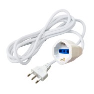 Italian Power Cable 16A Male / Schuko Female White 3m - TECHLY - ICOC 03I-NC-030-W