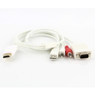 HDMI to VGA Adapter + Audio R / L + USB - Techly - ICOC HDMI-VGAU
