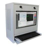 PC Security Cabinet, LCD Monitor and Keyboard Gray Reconditioned  - TECHLY PROFESSIONAL - ICRLIM10R
