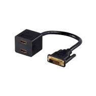 Video Splitter Cable DVI-D Male to 2 HDMI Female - TECHLY - ICOC DVI-739