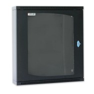19" Flat Wall Rack Cabinet d.15cm 12 units in one section Black - TECHLY PROFESSIONAL - I-CASE EC-1215BK