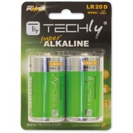Blister 2 Alkaline Batteries High Power Torch D LR20 1.5V - Techly - IBT-KAL-LR20T