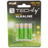 Blister 4 Batteries High Power Mini Stilo AAA Alkaline LR03 1.5V - TECHLY - IBT-KAL-LR03T