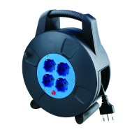 Power Extension Cable Reel 4 Bypass/Schuko Sockets Thermal protection 10m - TECHLY - IPW-AVV-10BT