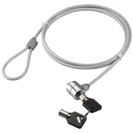Steel Safety Cable with Notebook Padlock and two Keys - TECHLY - IQ-LOK-08-KT