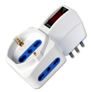 Adapter with 2x10/16A and 1x10/16A and Schuko Sockets and 10A Plug - Techly - IUPS-PCP-2R10A
