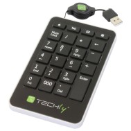 Slim USB Numeric Keypad 23 Keys Black - TECHLY - IDATA KP-7TY