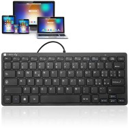 Universal Silent Ultra Thin Mini USB Keyboard 78 Keys Black - TECHLY - IDATA KB-122UBK