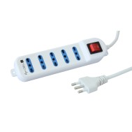 Power Strip 5 Plug 10 / 16A Bypass with Switch - TECHLY - IUPS-PCP-415INT