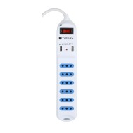 Multisocket with 6 italian sockets 10A, 2 USB ports and on/off switch  - TECHLY - IUPS-PCP-612U