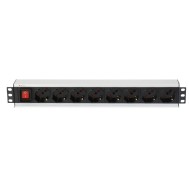 Rack 19'' PDU 8 outputs with switch 3m cable  - TECHLY PROFESSIONAL - I-CASE STRIP-18A3